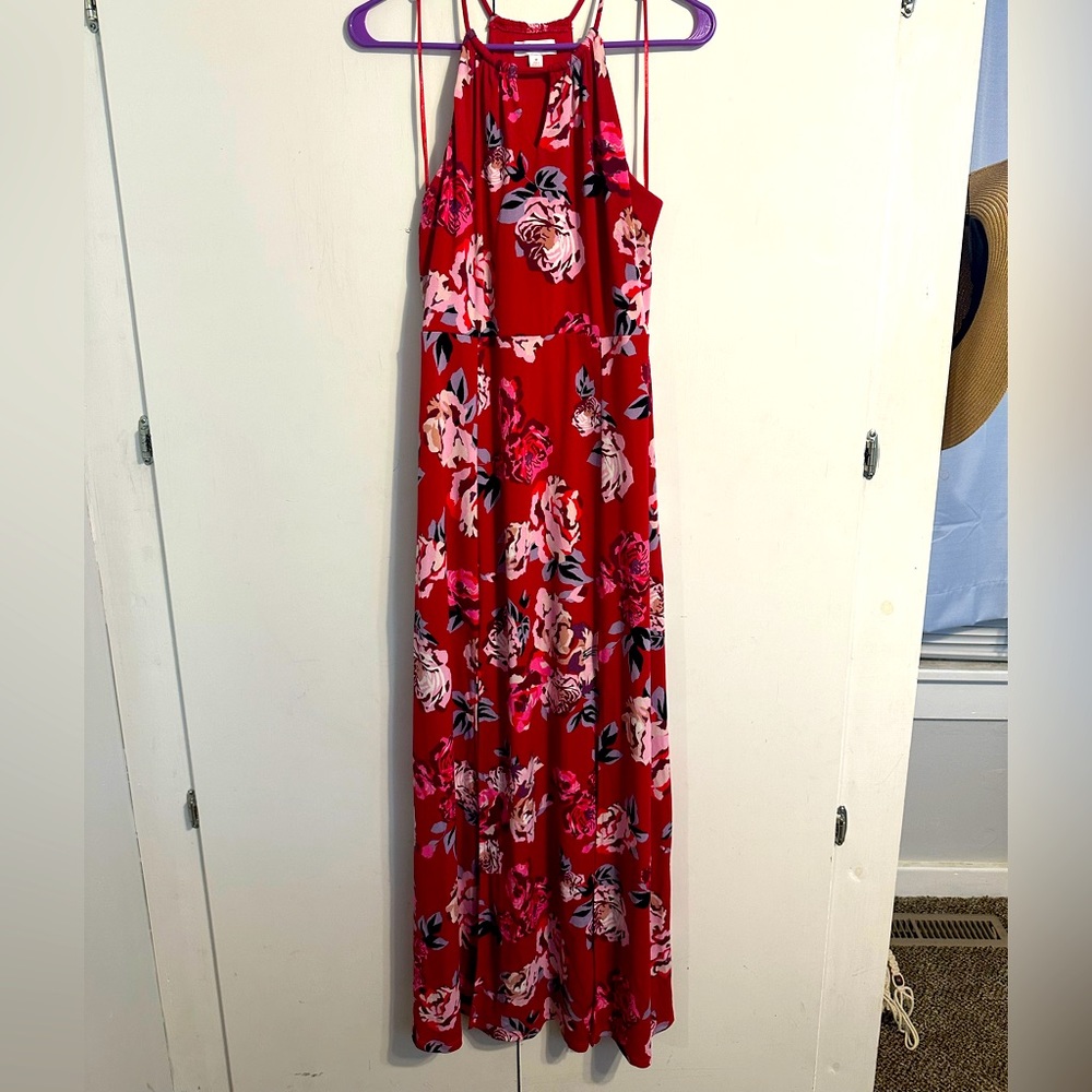Red maxi dress